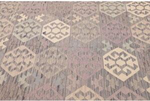 Tappeto Kilim Geometrico Grigio Beige 177x239 Cm