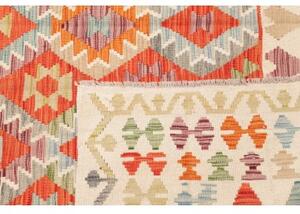 Tappeto Kilim Geometrico Arancione Avorio 204x294 Cm