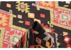 Tappeto Kilim Geometrico Nero Multicolore 168x232 Cm