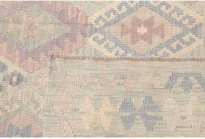 Tappeto Kilim Geometrico Verde Salvia Viola Chiaro 186x243 Cm