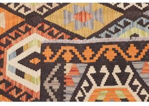 Tappeto Kilim Geometrico Marrone Scuro Multicolore 183x246 Cm
