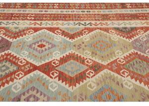 Tappeto Kilim Geometrico Terracotta Multicolore 410x587 Cm