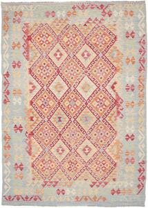 Tappeto Kilim Geometrico Azzurro Rosso Mattone 177x246 Cm