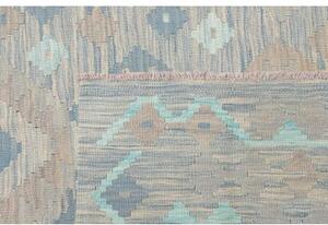 Tappeto Kilim Geometrico Blu Azzurro Beige 255x293 Cm