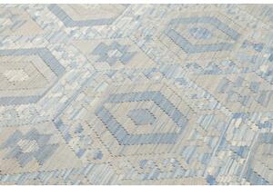Tappeto Kilim Geometrico Celeste Grigio Chiaro 267x305 Cm