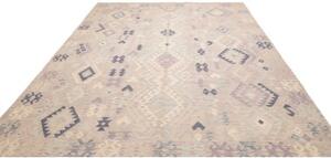 Tappeto Kilim Geometrico Beige Grigio 254x340 Cm