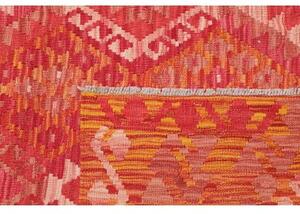 Tappeto Kilim Geometrico Rosso Arancione 186x247 Cm