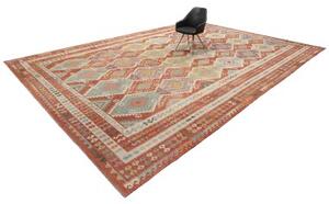 Tappeto Kilim Geometrico Terracotta Multicolore 410x587 Cm