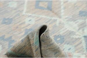 Tappeto Kilim Geometrico Blu Azzurro Beige 255x293 Cm