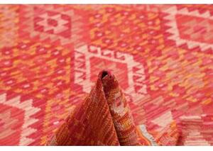 Tappeto Kilim Geometrico Rosso Arancione 186x247 Cm
