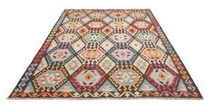 Tappeto Kilim Geometrico Marrone Scuro Multicolore 183x242 Cm
