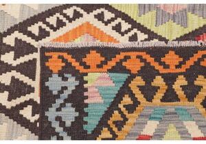 Tappeto Kilim Geometrico Marrone Scuro Multicolore 183x242 Cm