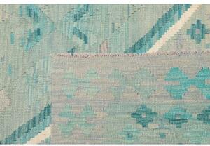 Tappeto Kilim Geometrico Verde Acqua Azzurro 245x290 Cm