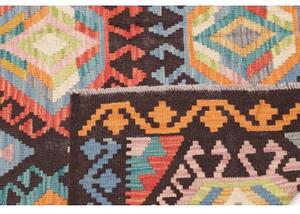 Tappeto Kilim Geometrico Marrone Scuro Multicolore 175x245 Cm