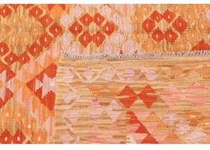 Tappeto Kilim Geometrico Arancione Beige 174x232 Cm