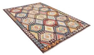 Tappeto Kilim Geometrico Marrone Scuro Multicolore 175x245 Cm