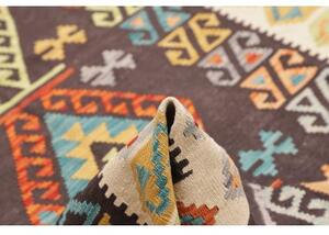 Tappeto Kilim Geometrico Marrone Scuro Multicolore 180x242 Cm