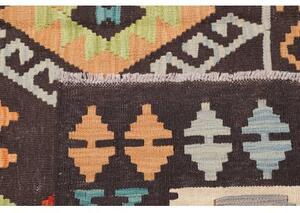 Tappeto Kilim Geometrico Marrone Scuro Multicolore 180x242 Cm