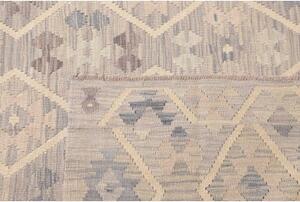 Tappeto Kilim Geometrico Beige Grigio 257x342 Cm