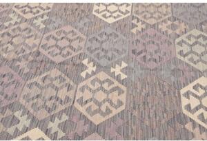 Tappeto Kilim Geometrico Grigio Tortora 182x247 Cm