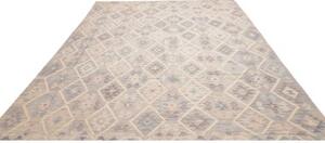 Tappeto Kilim Geometrico Beige Grigio 257x342 Cm