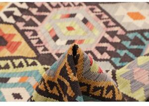Tappeto Kilim Geometrico Marrone Scuro Multicolore 183x242 Cm