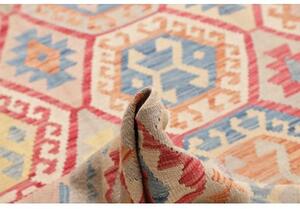 Tappeto Kilim Stilizzato Beige Rosso 267x340 Cm