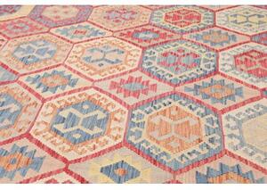 Tappeto Kilim Stilizzato Beige Rosso 267x340 Cm
