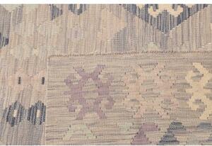 Tappeto Kilim Geometrico Grigio Chiaro Viola 255x344 Cm