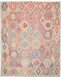 Tappeto Kilim Stilizzato Beige Rosso 267x340 Cm