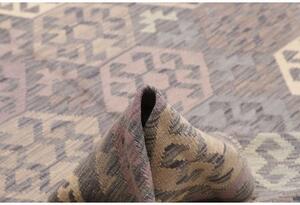 Tappeto Kilim Geometrico Grigio Tortora 182x247 Cm