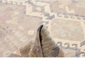 Tappeto Kilim Geometrico Grigio Chiaro Viola 255x344 Cm