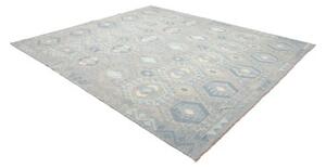 Tappeto Kilim Geometrico Celeste Grigio 262x298 Cm