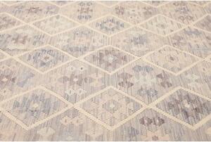 Tappeto Kilim Geometrico Beige Grigio 257x342 Cm