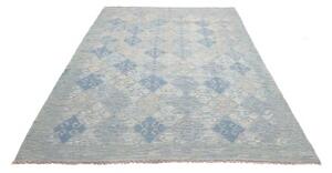 Tappeto Kilim Geometrico Azzurro Beige 175x266 Cm