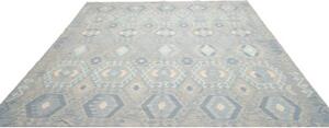 Tappeto Kilim Geometrico Celeste Grigio 262x298 Cm