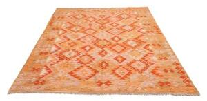 Tappeto Kilim Geometrico Arancione Beige 174x232 Cm