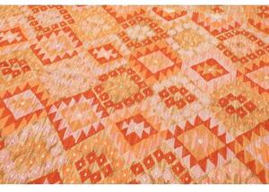 Tappeto Kilim Geometrico Arancione Beige 174x232 Cm
