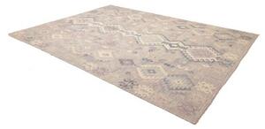Tappeto Kilim Geometrico Grigio Chiaro Viola 255x344 Cm