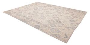 Tappeto Kilim Geometrico Beige Grigio 257x342 Cm