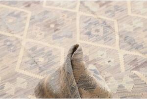 Tappeto Kilim Geometrico Beige Grigio 257x342 Cm