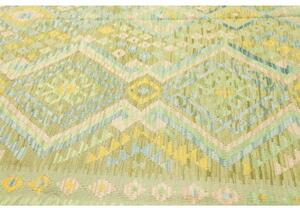 Tappeto Kilim Geometrico Verde Beige 256x340 Cm