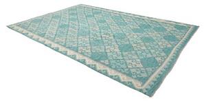 Tappeto Kilim Geometrico Acquamarina Avorio 239x339 Cm