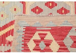 Tappeto Kilim Geometrico Rosso Beige 200x295 Cm