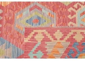 Tappeto Kilim Stilizzato Rosa Antico Celeste 209x295 Cm