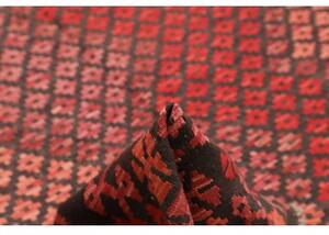 Tappeto Kilim Geometrico Rosso Nero 202x283 Cm