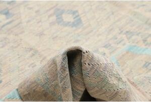 Tappeto Kilim Geometrico Beige Azzurro 261x290 Cm