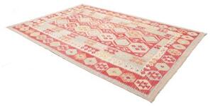 Tappeto Kilim Geometrico Rosso Beige 200x295 Cm