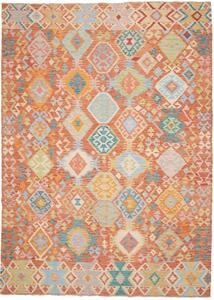 Tappeto Kilim Geometrico Arancione Multicolore 213x291 Cm