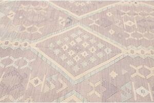 Tappeto Kilim Geometrico Lilla Avorio 180x240 Cm